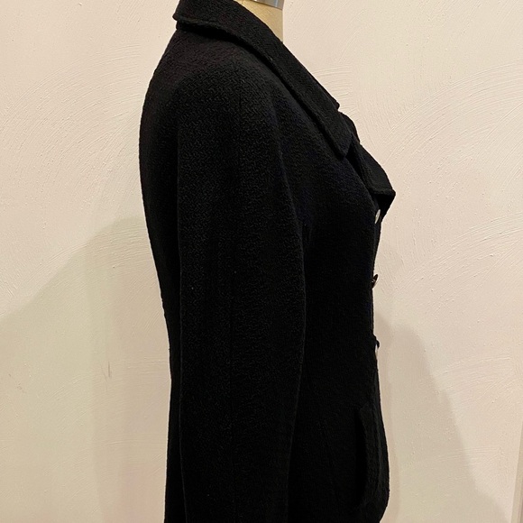 CHANEL JACKET/COAT beautiful vintage Chanel jacket/ coat black.silver CC buttons - Picture 3 of 12